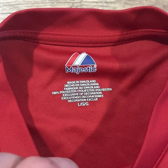 Majestic New Los Angeles Angels Shirt Mens Large Red Athletic Fit Baseball MLB - Picture 5 of 7